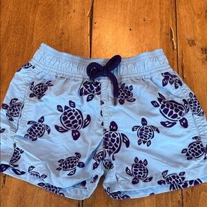 Vilebrequin Kids Turtle Print Shorts - Light Blue and Dark Purple